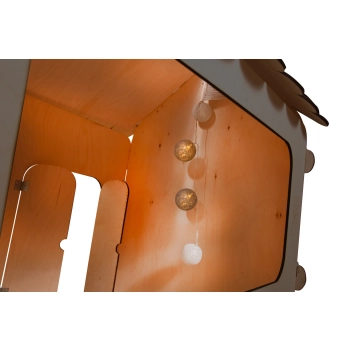 Domek ogrodowy drewniany stolik tablica kredowa 86 x 137 x 105 cm