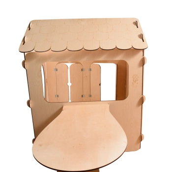 Domek ogrodowy drewniany stolik tablica kredowa 86 x 137 x 105 cm