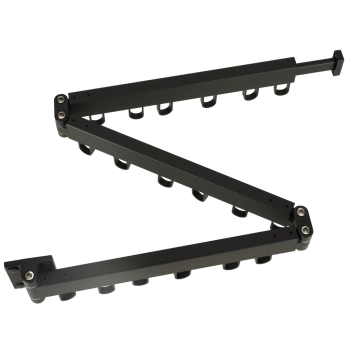 Suszarka na pranie wieszak ścienny naścienny składany teleskopowy czarny 18 haczyków 123cm