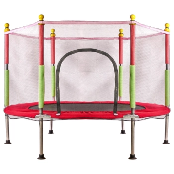 Trampolina do domu ogrodu dla dzieci siatka piłki 140cm 55inch czerwona
