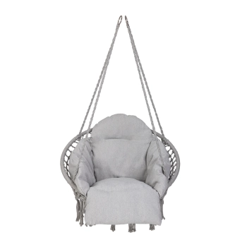 Huśtawka ogrodowa LULILO bocianie gniazdo z poduszką XXL szare 80cm 150kg