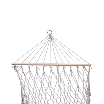 Hamak ogrodowy boho siatka frędzle leżak wiszący makrama 200cm Szary