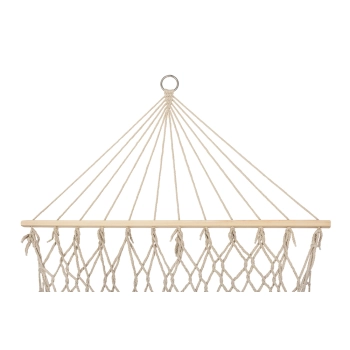 Hamak ogrodowy brazylijski boho siatka frędzle 200cm 150kg Ecru