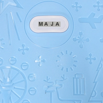 Walizka podróżna kabinowa dla dzieci na kółkach LED bagaż podręczny z imieniem niebieska