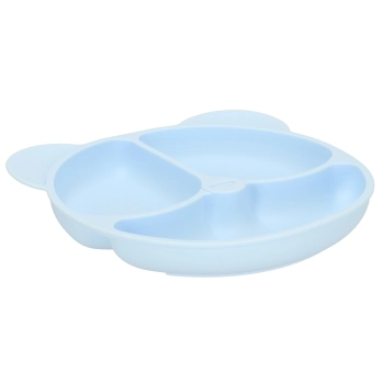 Naczynia silikonowe dla dzieci niemowląt zestaw stołowy 4 elementów miś niebieski