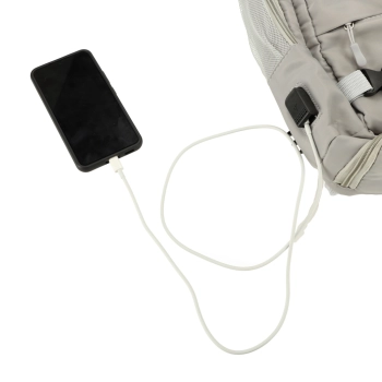 Plecak podróżny bagaż podręczny RYANAIR WIZZAIR USB szary