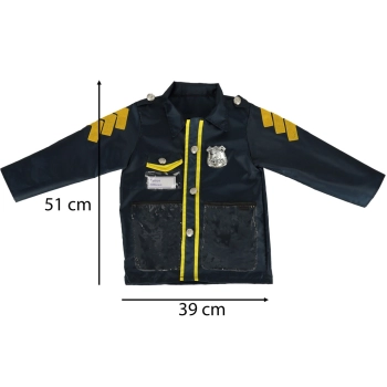 Kostium strój karnawałowy przebranie policjant kajdanki czapka zestaw 3-8 lat