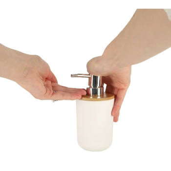 Zestaw łazienkowy szczotka dozownik komplet 6 elementów do WC biały