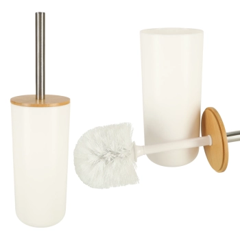 Zestaw łazienkowy szczotka dozownik komplet 6 elementów do WC biały