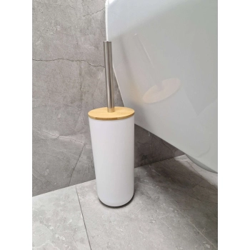 Zestaw łazienkowy szczotka dozownik komplet 6 elementów do WC biały