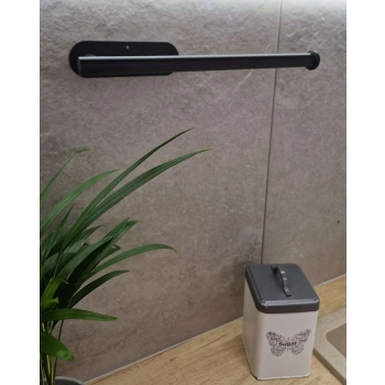 Uchwyt wieszak na papier ręcznik papierowy kuchenny taśma dwustronna mat loft czarny