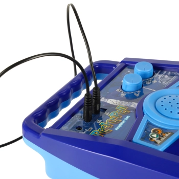 Gitara elektryczna rockowa ze wzmacniaczem mikrofonem dla dzieci niebieska