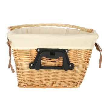 Kosz wiklinowy RALLEX na rower kosz przedni pleciony wkład click biały