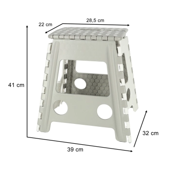 Stołek taboret składany antypoślizgowy wysoki 39cm jasny szary