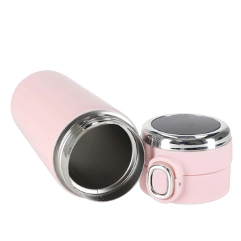 Kubek termiczny z ustnikiem termos LED 420ml róż