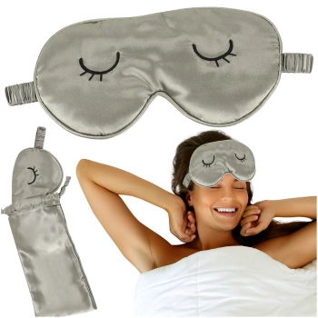 Opaska na oczy maska do spania w pokrowcu szara