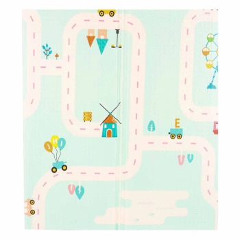 Mata edukacyjna piankowa dwustronna składana pandy ulica 180 x 200cm