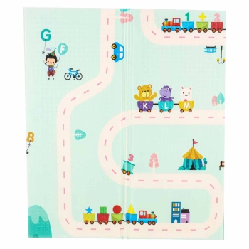 Mata edukacyjna piankowa dwustronna składana pandy ulica 180 x 200cm