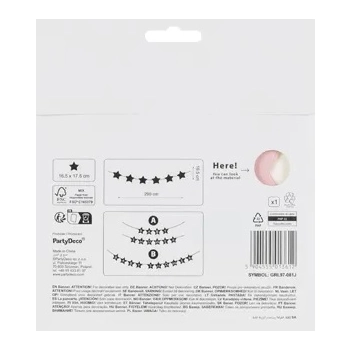 Baner napis na baby shower gwiazdki jasnoróżowe 290cm x 16,5cm