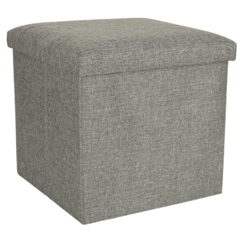 Pufa składana ze schowkiem otwierana do siedzenia podnóżek szara 38x38x38cm