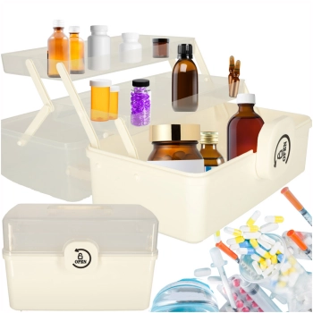 Organizer na leki pojemnik pudełko kasetka apteczka duży XL na zamek skrzynka 29x16x15cm