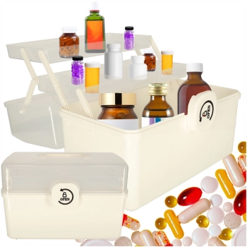 Organizer na leki pojemnik pudełko kasetka apteczka duży XXL na zamek skrzynka 34x19x22,5cm