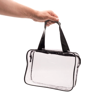 Kosmetyczka przezroczysta transparentna podróżna organizer do samolotu 3 sztuki