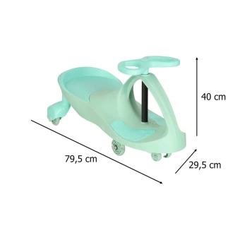 Jeździk grawitacyjny LED Swing Fix S3 świecące koła miętowy