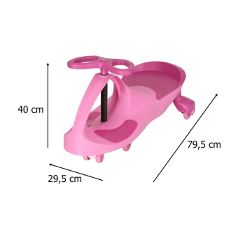 Jeździk grawitacyjny LED Swing Fix S3 świecące koła różowy