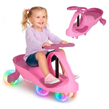 Jeździk grawitacyjny LED Swing Fix S3 świecące koła różowy