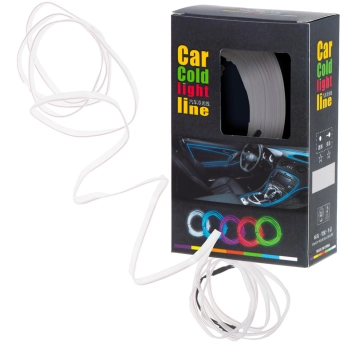 Oświetlenie ambientowe LED do samochodu / auta USB / 12V taśma 5m biała