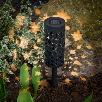 Lampa solarna ogrodowa ażurowa latarenka lampion LED czujnik zmierzchu wbijana 4szt.