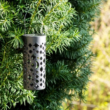 Lampa solarna ogrodowa ażurowa latarenka lampion LED czujnik zmierzchu wbijana 4szt.