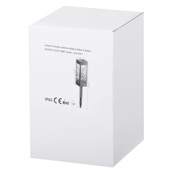 Lampa solarna ogrodowa ażurowa latarenka lamion LED czujnik zmierzchu wbijana 4szt.