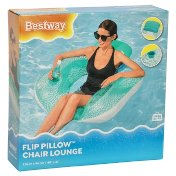 Materac dmuchany fotel do pływania leżak basenowy z poduszką oparciem + uchwyt BESTWAY 43097 102x94cm