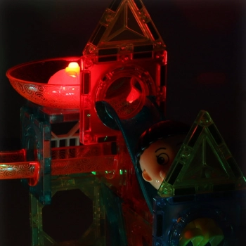 Klocki magnetyczne marble tor kulkowy świecący 202 elementy