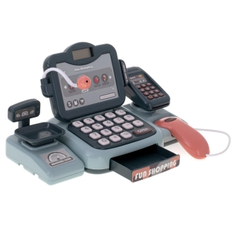 Kasa fiskalna sklepowa interaktywna skaner waga koszyk monety mikrofon światło dźwięk