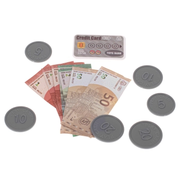 Kasa fiskalna sklepowa interaktywna skaner waga koszyk monety mikrofon światło dźwięk