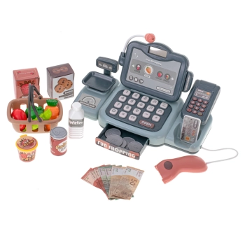 Kasa fiskalna sklepowa interaktywna skaner waga koszyk monety mikrofon światło dźwięk