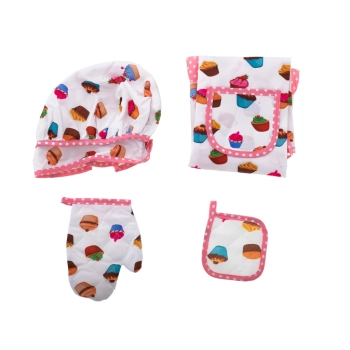 Zestaw kucharza dla dzieci fartuch czapka kucharska rękawica kuchenna + akcesoria