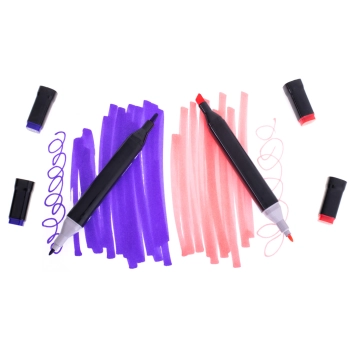 Markery dwustronne alkoholowe w etui 168 sztuk