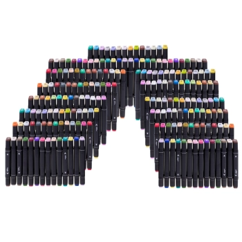 Markery dwustronne alkoholowe w etui 168 sztuk