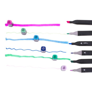 Markery dwustronne alkoholowe w etui 168 sztuk