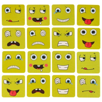 Gra edukacyjne wyzwania nauka emocji klocki drewniane