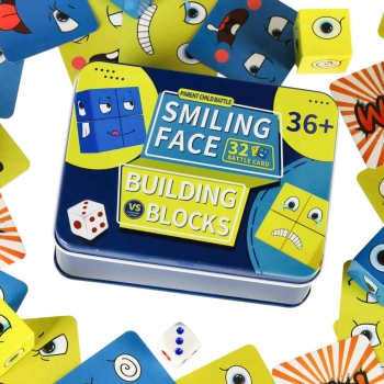 Gra edukacyjne wyzwania nauka emocji klocki drewniane