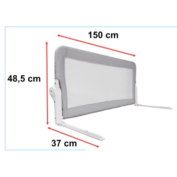 Barierka osłona ochronna do łóżka otwierana 150cm szara
