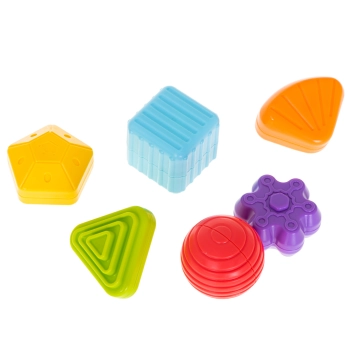 Kostka sensoryczna elastyczna układanka sorter kształtów zabawka wtykana 7 el.