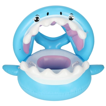Kółko do pływania koło dmuchane dla niemowląt pontonik dla dzieci z siedziskiem z daszkiem rekin 23kg