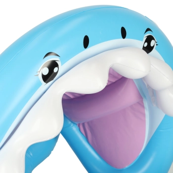 Kółko do pływania koło dmuchane dla niemowląt pontonik dla dzieci z siedziskiem z daszkiem rekin 23kg