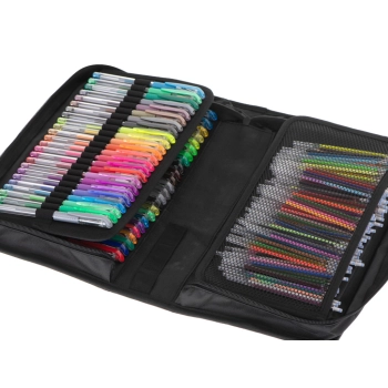 Długopisy żelowe kolorowe w etui 120szt + 120 wkładów